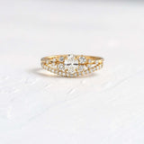 Moissanite Round Cut Curved Eternity Band