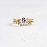 Moissanite Round Cut Curved Eternity Band
