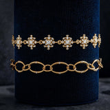 Round Cut Moissanite Flower Shape Tennis Bracelet For Women