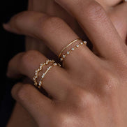 Round Cut Moissanite Unique Cluster Wedding Band