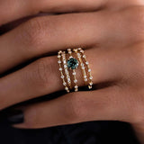 Round Cut Moissanite Half Eternity Wedding Band