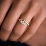 Moissanite Round Cut Curved Eternity Band