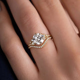 Moissanite Round Cut Curved Eternity Band