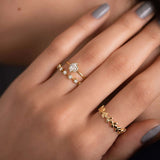 Moissanite Round Cut Half Eternity Band For Women