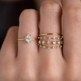 Moissanite Round Cut Half Eternity Band For Women