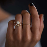 Marquise & Round Cut Moissanite Half Eternity Band