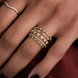 Round Cut Moissanite Half Eternity Wedding Band