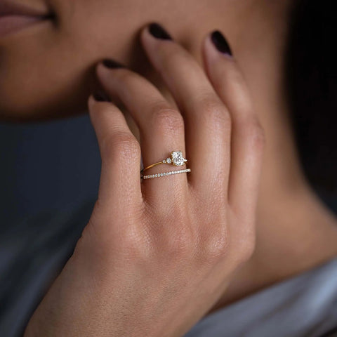 Radiant Cut Five Stone Moissanite Engagement Ring