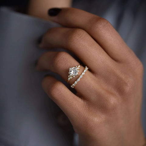 Colorless Moissanite Round Cut Half Eternity Band For Women