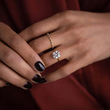 Round Cut Moissanite Half Eternity Wedding Band