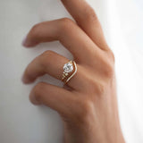 Moissanite Round Cut Curved Eternity Band