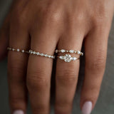 Round Cut Three Stone Moissanite Engagement Wedding Ring