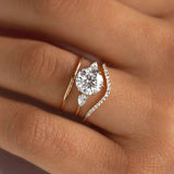 Moissanite Round Cut Curved Eternity Band