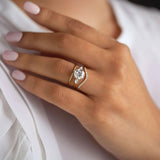 Round Cut Three Stone Moissanite Engagement Wedding Ring