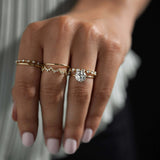 Round Cut Moissanite Unique Cluster Wedding Band
