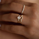 Round Cut Moissanite Half Eternity Wedding Band