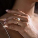 Cushion Cut Moissanite Solitaire Engagement Ring