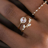 Marquise & Round Cut Moissanite Half Eternity Band