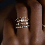 D Color Moissanite Round & Marquise Cut Wedding Band
