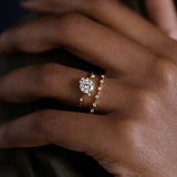 Round Cut Moissanite Half Eternity Wedding Band