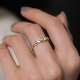Moissanite Pear Cut Eternity Wedding Band
