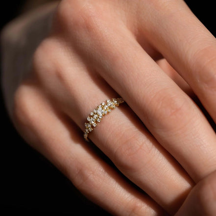 Moissanite Round Cut Unique Half Eternity Wedding Band