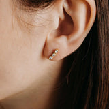 Moissanite Pear Cut Stud Push Back Earring