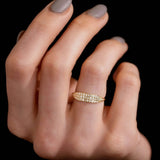 Round Cut Moissanite Unique Wedding Band For Women