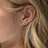 Moissanite Pear Cut Stud Push Back Earring