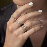 Moissanite Pear Cut Eternity Wedding Band