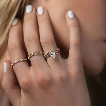 Moissanite Colorless Pear Cut Eternity Band For Women