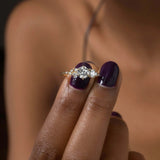 Round Cut Unique Moissanite Engagement Ring