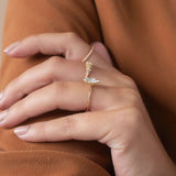 Marquise Cut Solitaire Moissanite Engagement Ring