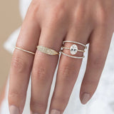 Oval Cut Pave Set Moissanite Engagement Ring