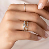 Moissanite Pear Cut Eternity Wedding Band