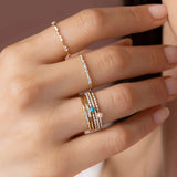 Moissanite Emerald & Round Cut Half Eternity Band For Women