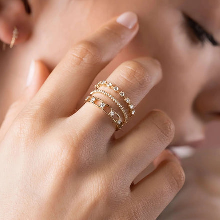 D Color Moissanite Round Cut Half Eternity Band