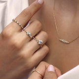 Round Cut Halo Moissanite Engagement Ring