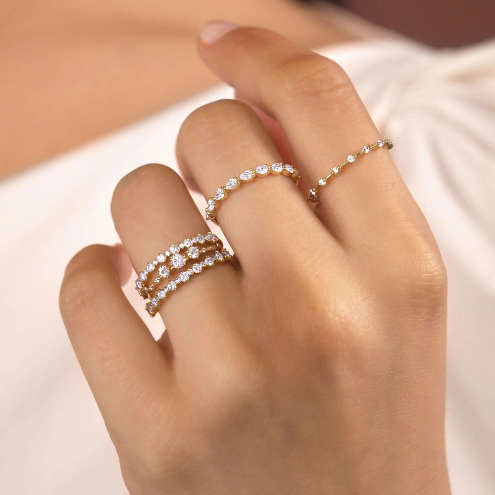 Moissanite Colorless Pear Cut Eternity Band For Women