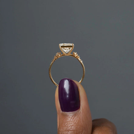 Princess Cut Vintage Moissanite Engagement Ring