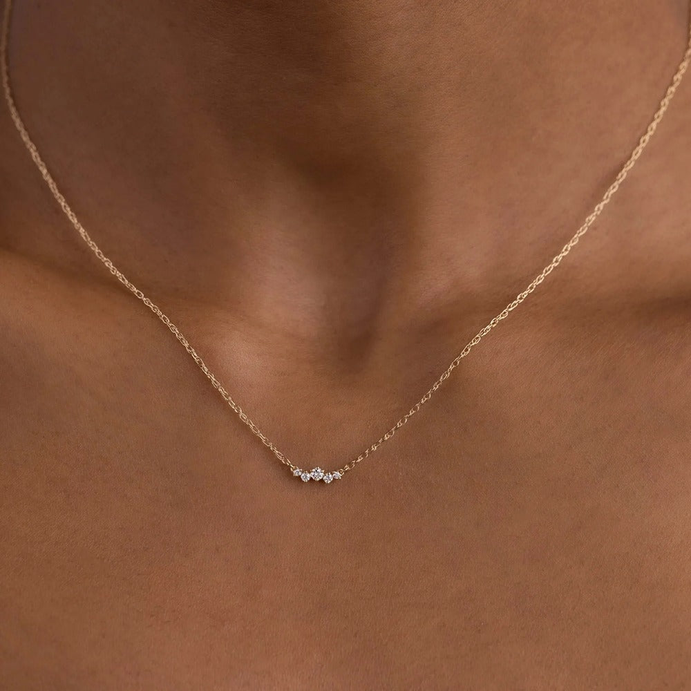 Five Stone Round Cut Moissanite Colorless Pendant Gift For Her