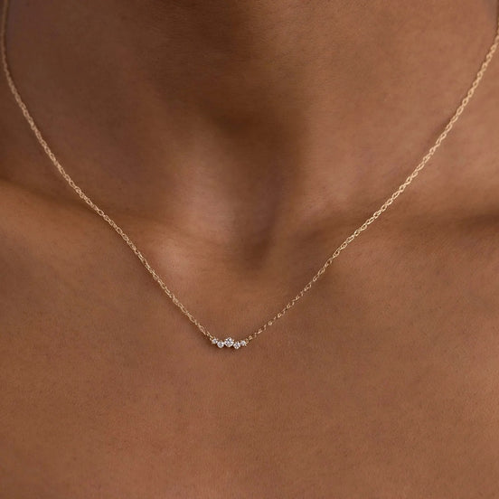 Five Stone Round Cut Moissanite Colorless Pendant Gift For Her