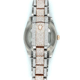 Iced Out Dual Tone Moissanite Luxury Watch For Men's