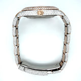 Iced Out Dual Tone Moissanite Luxury Watch For Men's