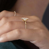 Marquise Cut Solitaire Moissanite Engagement Ring