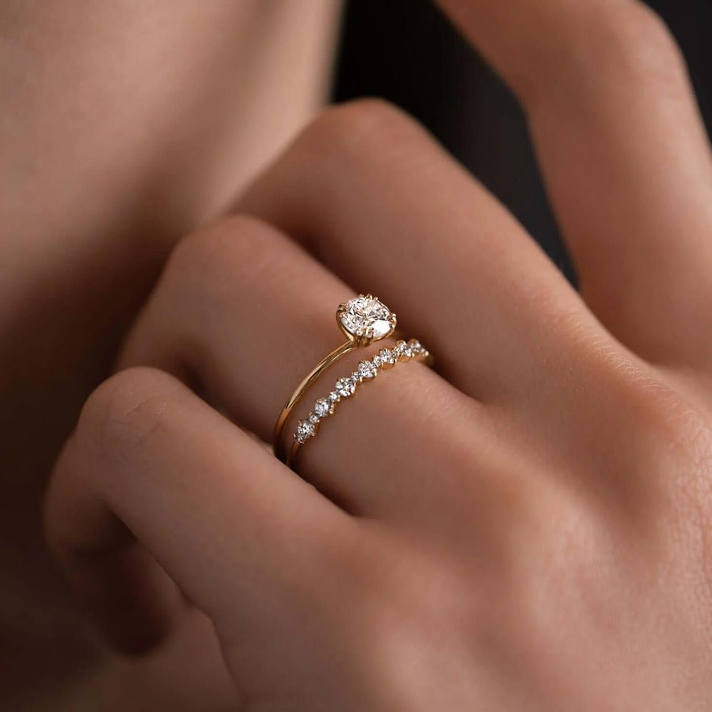 Round Cut Solitaire Moissanite Promise Ring