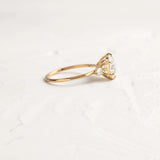 Round Cut Three Stone Moissanite Engagement Wedding Ring