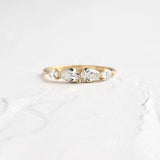 Moissanite Pear Cut Eternity Wedding Band