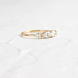 Moissanite Pear Cut Eternity Wedding Band