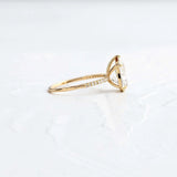 Pear Cut Pave Set Moissanite Engagement Ring